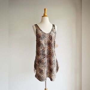 VINTAGE DEADSTOCK Animal Print Nightie – Lingerie Slip Dress Large